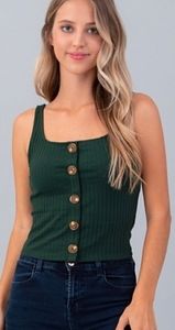 Button Front Knit Tank